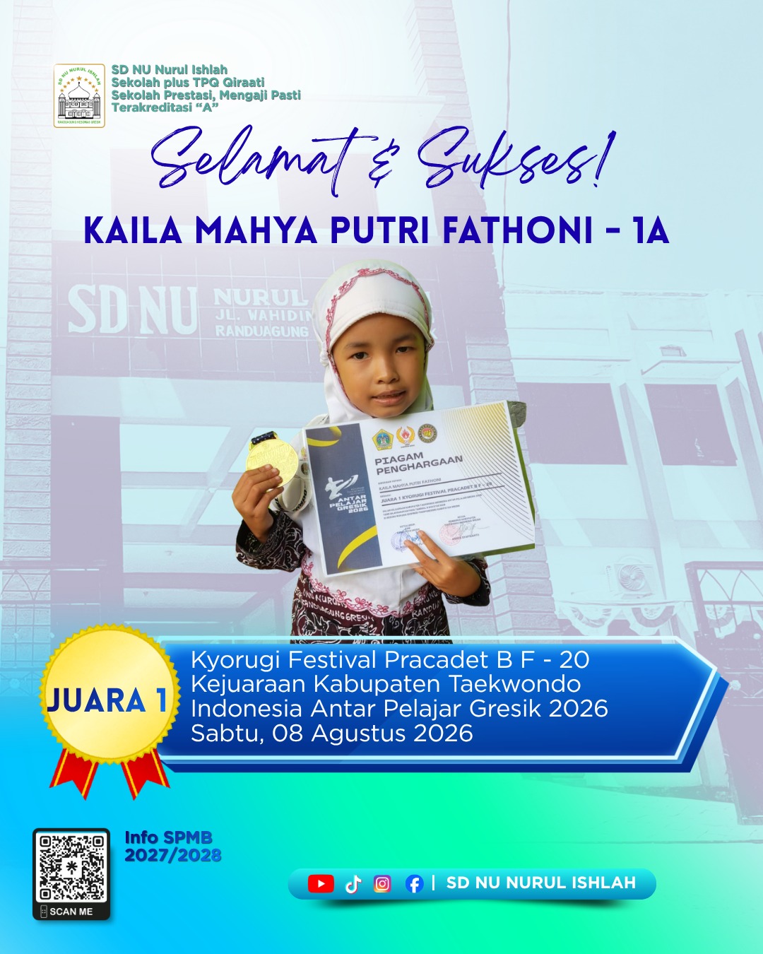 Kyorugi Festival Pracadet B F-20 — Kejuaraan Kabupaten Taekwondo Indonesia Antar Pelajar Gresik 2026